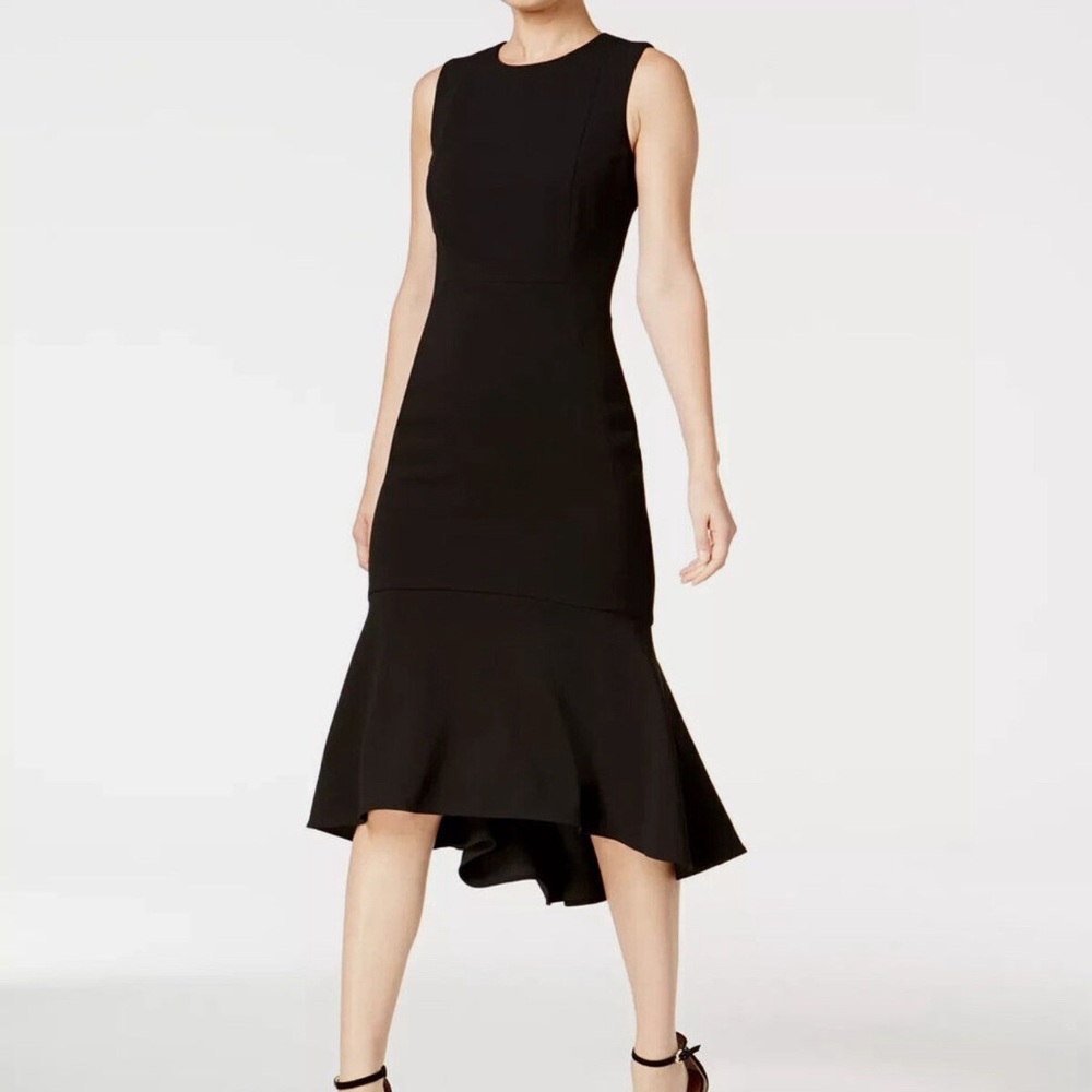 Calvin Klein Midi High Low Scuba Dress
